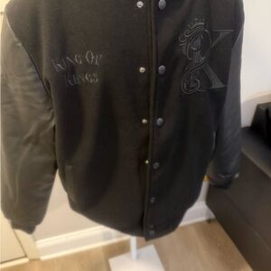 DF5508 - King of Kings Wool Body/Direct Embo & Rhinestone Varsity Jacket